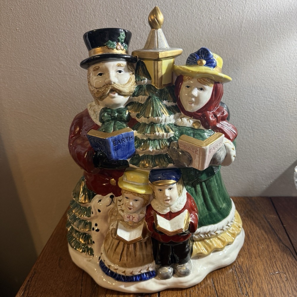 FItz and Floyd Omnibus Village Carolers 12" Cookie Jar 1993